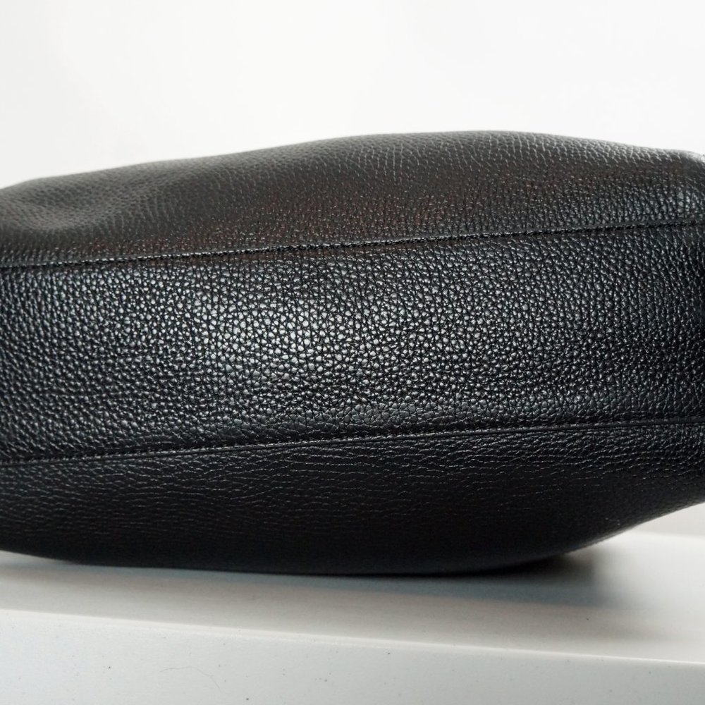 Botkier Soho Tote, Black Pebbled Leather, Zipper Accents - Picture 6 of 9